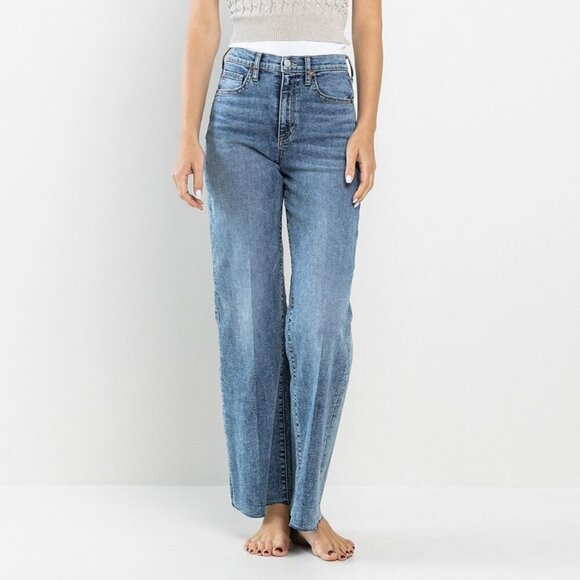 003- High Rise Wide Leg Jeans in Vintage Acid Wash - Picture 1 of 3